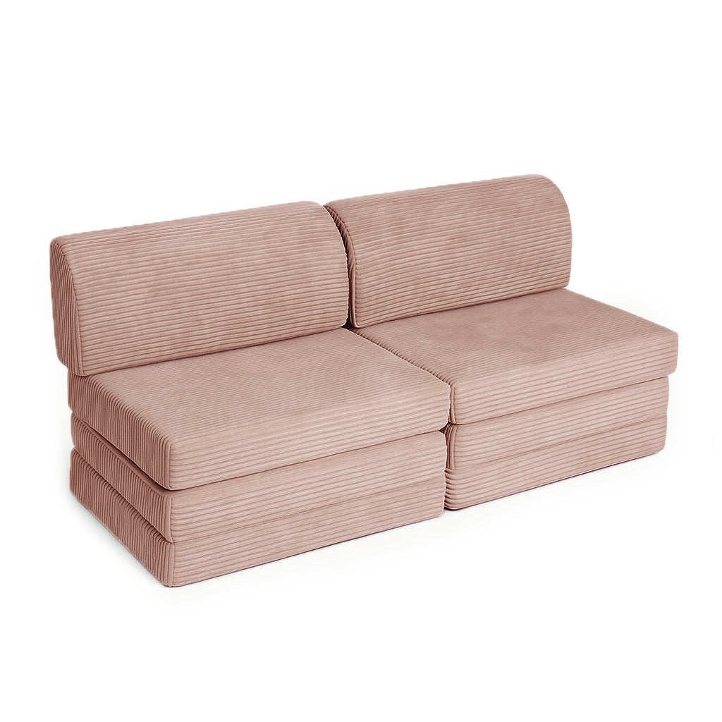 Sandwich Sofa - Modułowa Sofa dla dzieci || Różowy Sztruks